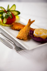 sea food on white background