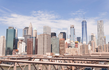 Obraz premium Szczegóły mostu Brooklin w Nowym Jorku