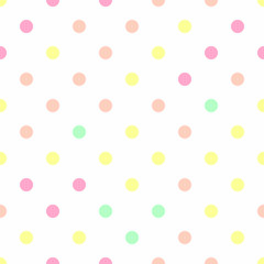 Pastel polka dot seamless, pattern background, vector. © BoszyArtis