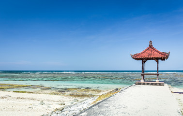 Traditional hut on balinese beach