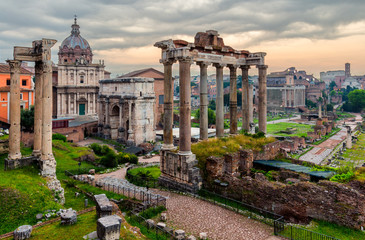 Fototapeta na wymiar Roman Forum. Image of Roman Forum in Rome, Italy during sunrise.