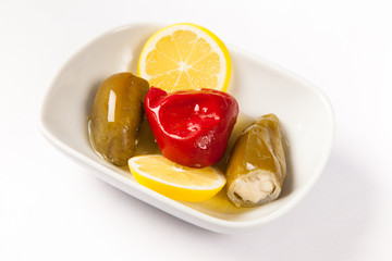 turkish and greek cusine appetizers with olive oil