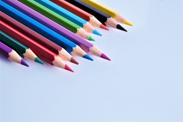 color pencils isolated on white background