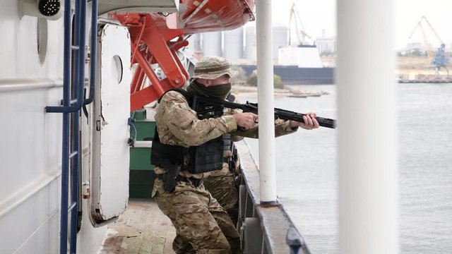 Three special forces units keep operation on vessel.