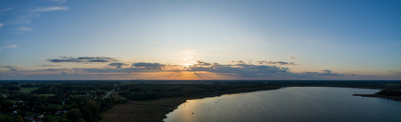 HRD Sunset at lake aerial dji mavic 2 pro