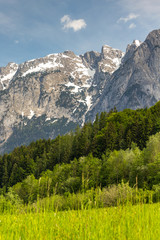Mountain peaks near village Fusch an der Großglocknerstrasse in Austria