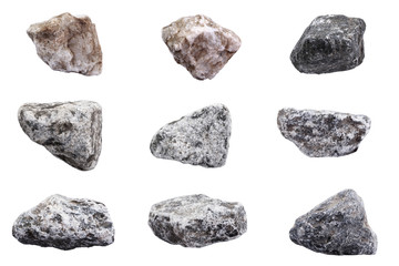 Group of Stones collection isolated on white background.  Graphic Resources