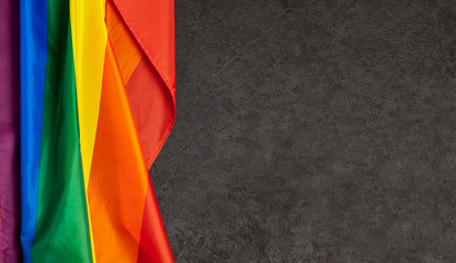 LGBT Pride Rainbow Flag. Black background