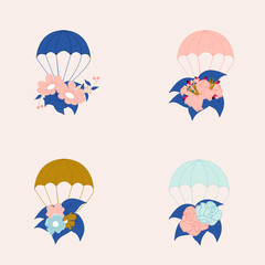 Colorful flower balloons, vector illustration