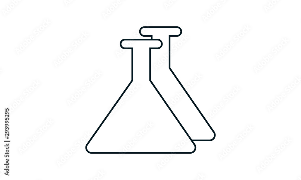 Poster conical flask icon for science and laboratory concepts