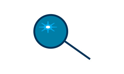 Searching virus icon, ideal for healthcare, antivirus, and scientific research applications