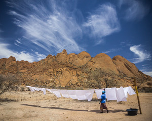 Washing clothes in the Desert
