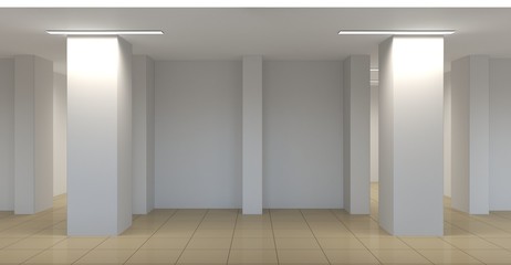 empty pavilion, interior visualization, 3D illustration