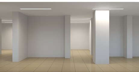 empty pavilion, interior visualization, 3D illustration