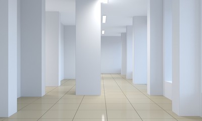 empty pavilion, interior visualization, 3D illustration