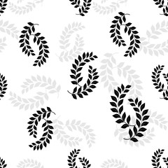Leaf black seamless pattern. Fashion graphic background design. Modern stylish abstract texture. Design monochrome template for prints, textiles, wrapping, wallpaper, website. Vector illustration.
