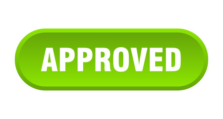 approved button. approved rounded green sign. approved
