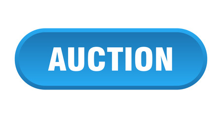 auction button. auction rounded blue sign. auction