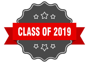 class of 2019 red label. class of 2019 isolated seal. class of 2019