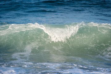 Fototapeta na wymiar Crashing sea waves in the stormy sea of Sinemorets