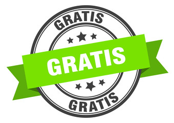 gratis label. gratis green band sign. gratis