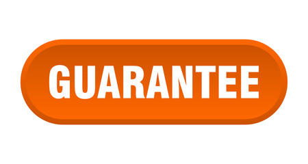 guarantee button. guarantee rounded orange sign. guarantee