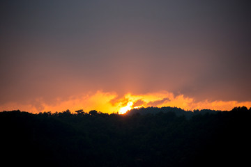 sunset in the mountains