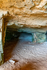 Cyclops Cave on the Mediterranean coast. Cyprus.
