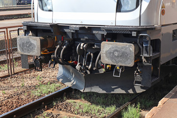 Fototapeta na wymiar Front side of the train engine