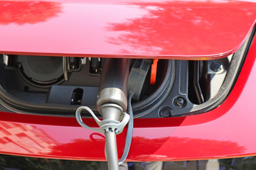 Car at the electric charging station