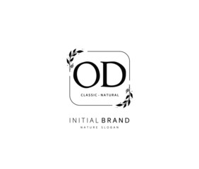 O D OD Beauty vector initial logo, handwriting logo of initial signature, wedding, fashion, jewerly, boutique, floral and botanical with creative template for any company or business.