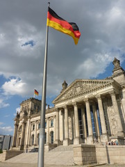 Reichstagsgebäude Bundestag Deutschland Fahne 