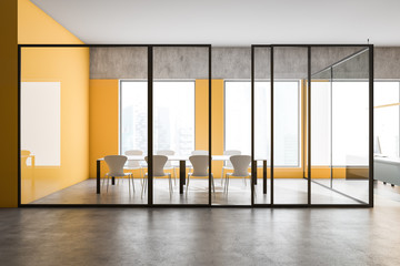 Loft yellow conference room interior