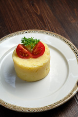 Mashed potatoes with tomatoes . catering menu