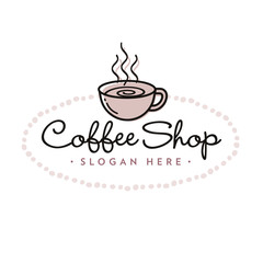 Coffee Shop Cup Logo Template Vector