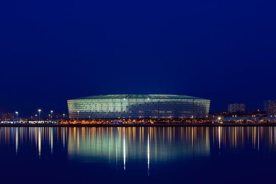 Baku, Azerbaijan May 24, 2019 UEFA Europa League Stadium At Night