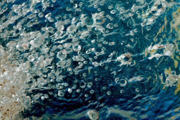 Water drops in motion with blur