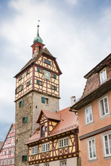 Fototapeta premium Jodokus Tower w historycznym mieście Schwabisch Hall, Niemcy