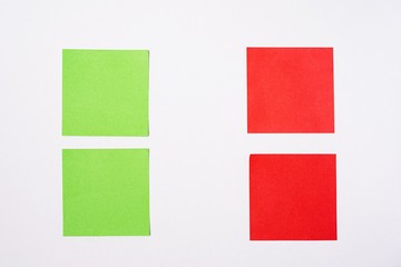 Sticky notes against white background, copy space for text