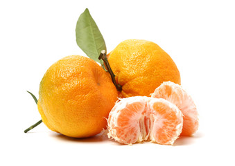 ugly tangerine on a white background 