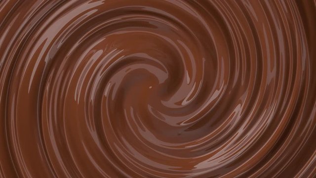 twisting molten chocolate loop. 3d illustration, looping 4k video