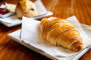 butter croissant on plate