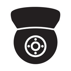 Black icon illustration for cctv camera isolated on white background
