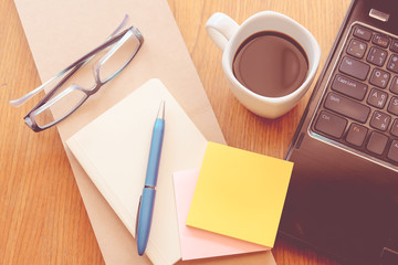 note paper with vintage colour style