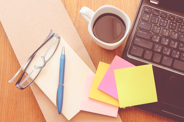 note paper with vintage colour style