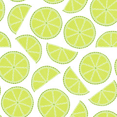  Fruit background. Lime slices pattern.
