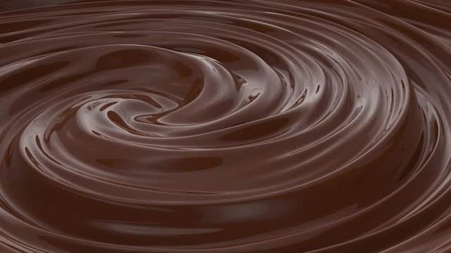 twisting dark chocolate loop. 3d illustration, looping 4k video