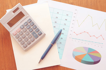 note paper and graph paper with vintage colour style