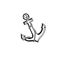 anchor ship design logo illustration vector