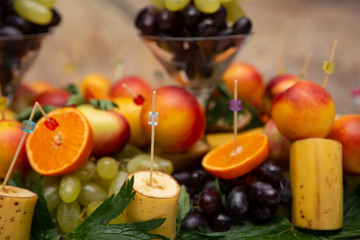 fruit plate on the holiday table